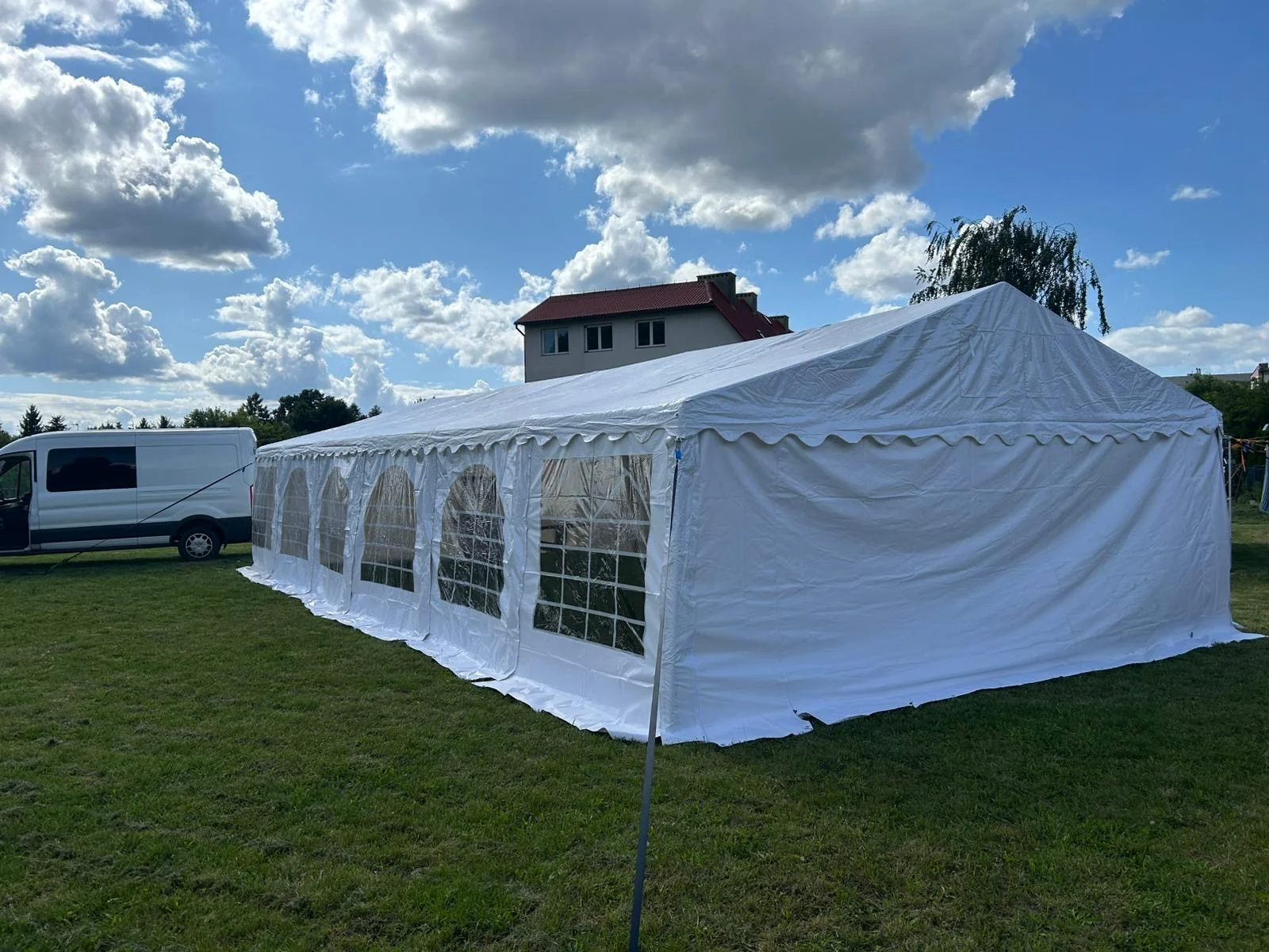 Namiot na event firmowy 6×12m — piknik pracowniczy, transport busem w cenie, 60-80 osób